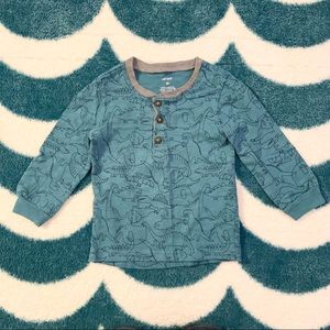 Carter’s Cotton Slub Henley Dino Tee (Turquoise) Size 2T